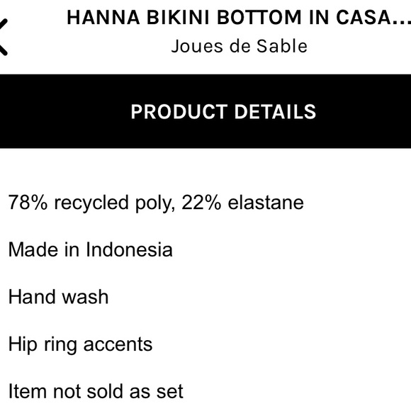JOUES DE SABLE ❤️‍🔥 HANNA BIKINI BOTTOMS NWT IN CASANOVA SIZE LARGE - Picture 6 of 15